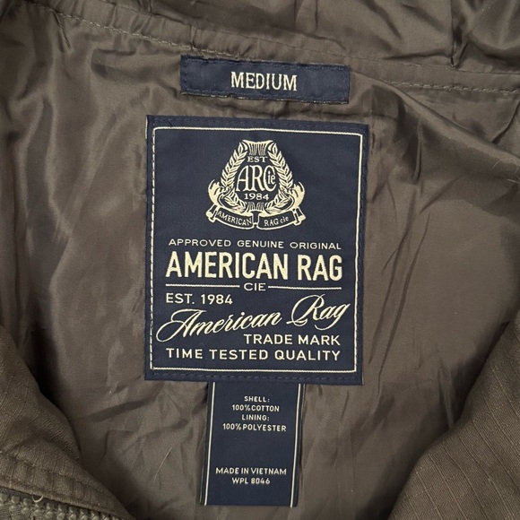 American Rag Men’s Dark Gray 100% Cotton Hooded Jacket Size Medium - Picture 10 of 13